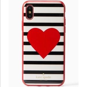 NWT Kate Spade Heart Stripe iPhone X Case